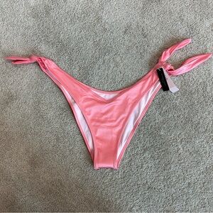 Victoria’s Secret coral pink side tie bikini bottoms Sz M NWT
